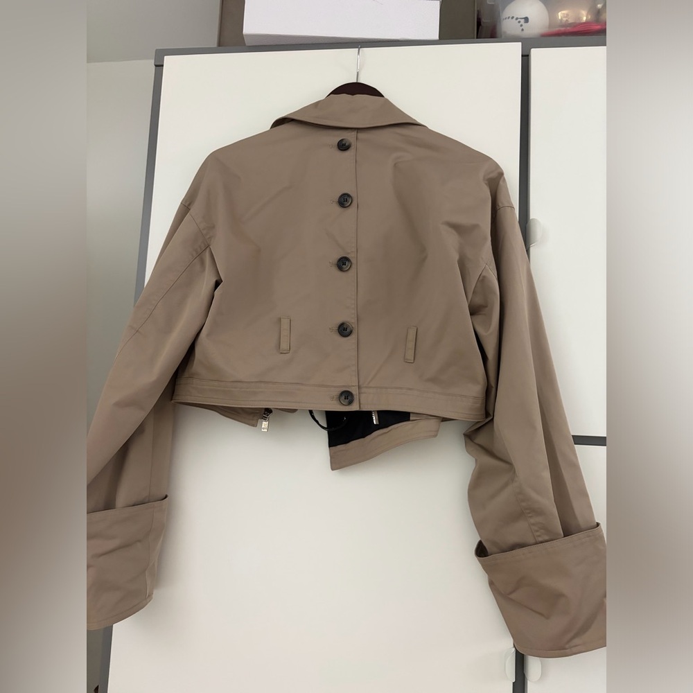 H&M Cropped Utility Jacket in Taupe - Picture 3 of 3